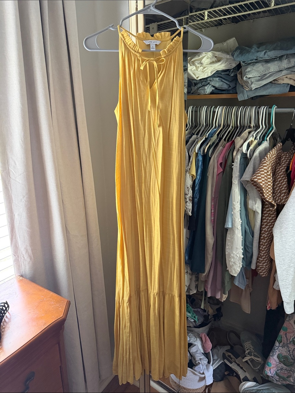 Nine West Mustard Yellow Maxi Dress